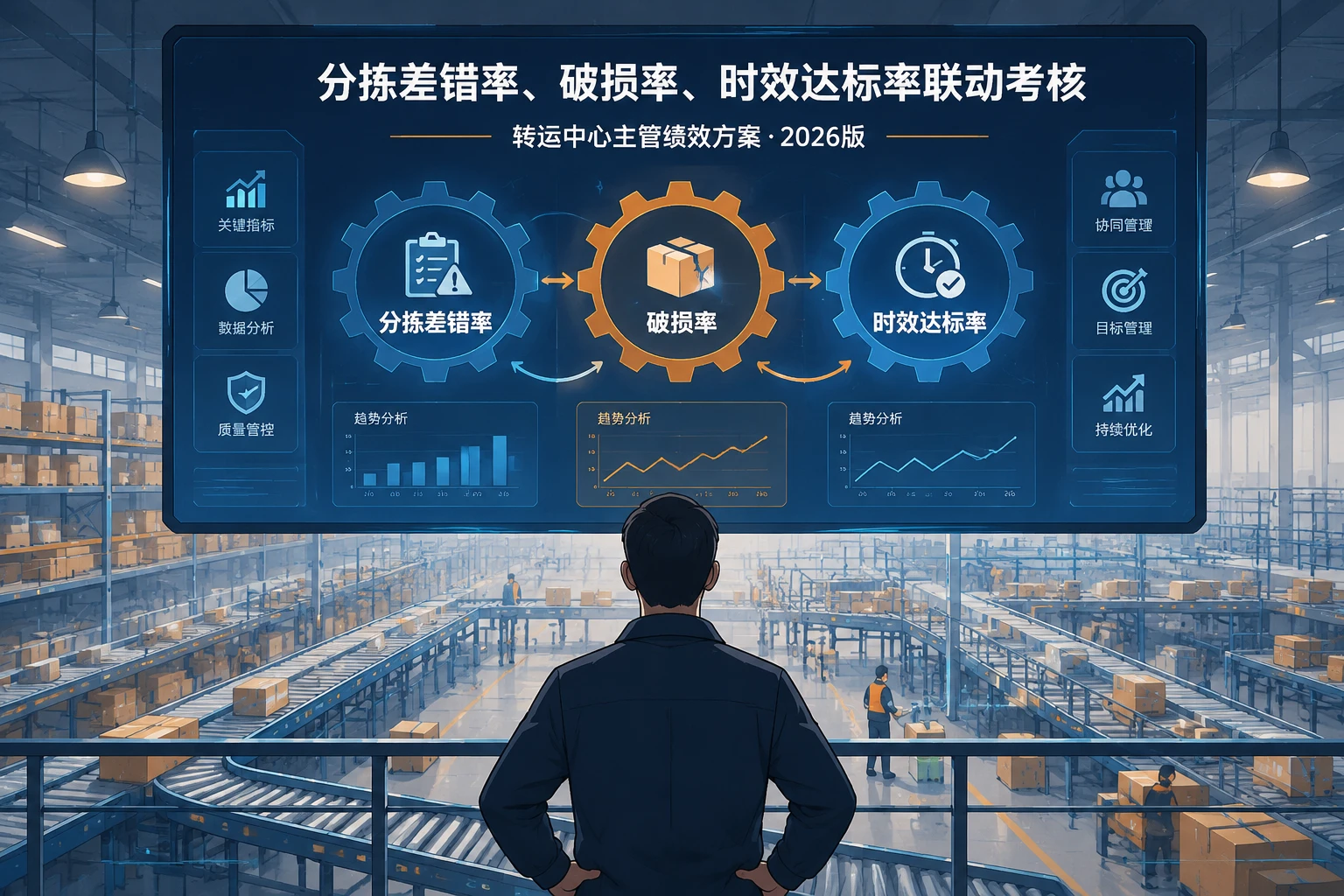 快递转运中心主管绩效考核方案：分拣差错率、破损率与时效达标率联动（2026年版）