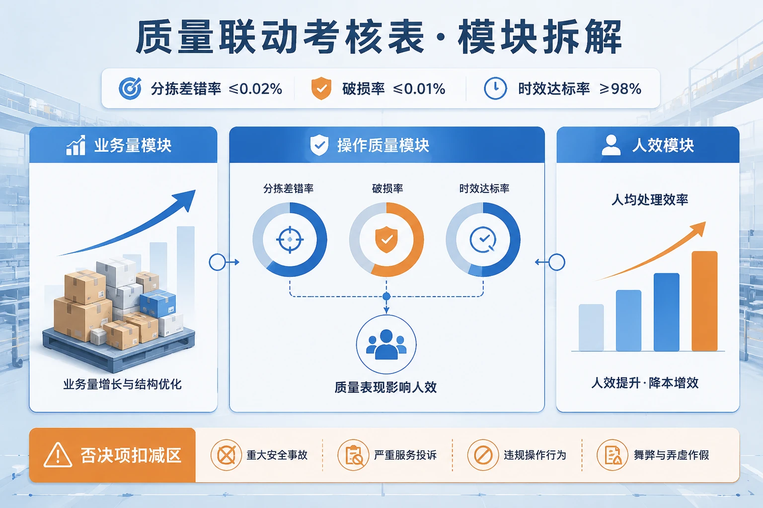 快递转运中心主管绩效考核方案：分拣差错率、破损率与时效达标率联动（2026年版）