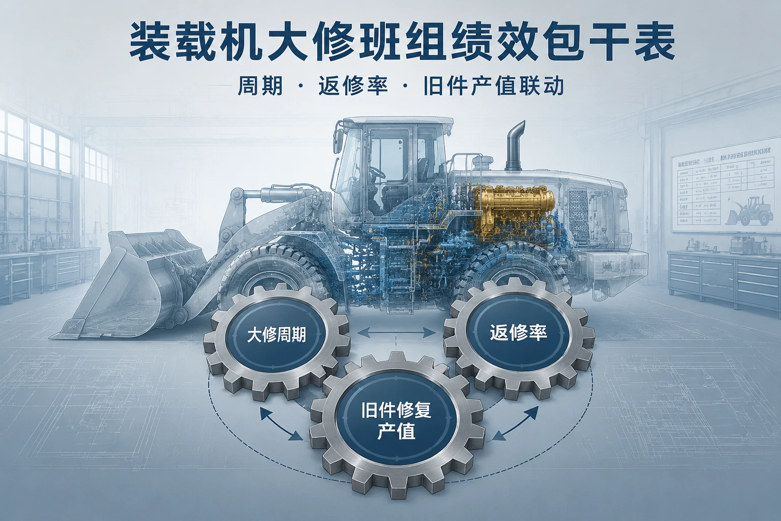装载机大修班组绩效包干表：大修周期、返修率与旧件修复产值联动