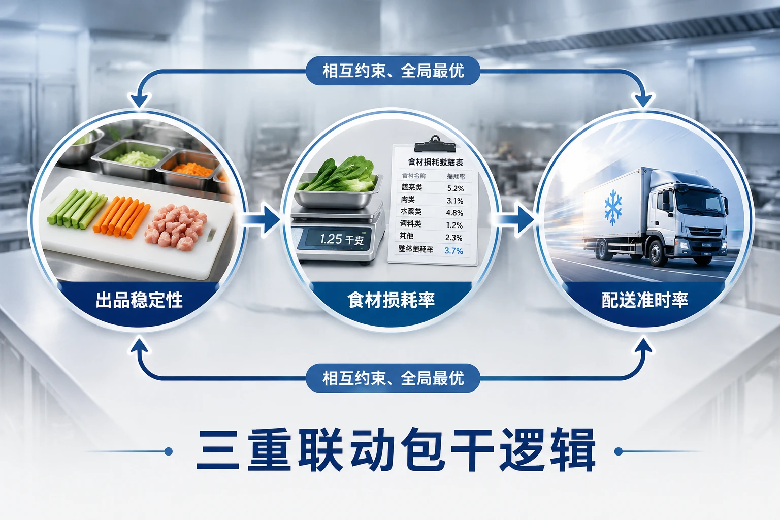连锁餐饮中央厨房产线包干表：出品、损耗与配送联动