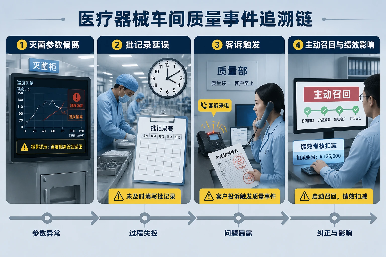无菌器械生产主管绩效包干:批次记录完整率与召回扣减联动