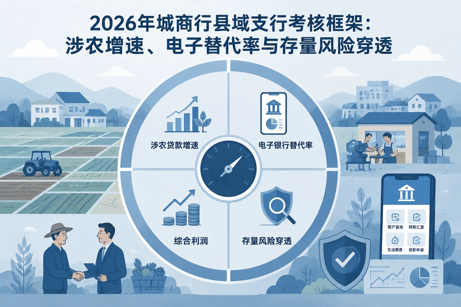 2026年城商行县域支行考核框架:涉农增速、电子替代率与存量风险穿透