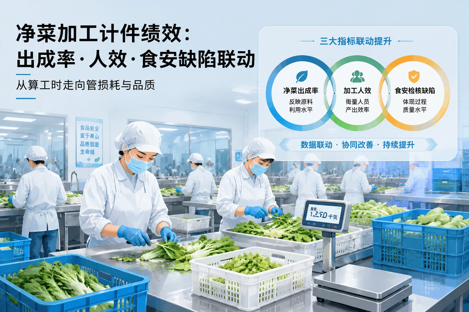 2026年中央厨房净菜加工计件绩效模板：出成率、人效与食安缺陷联动