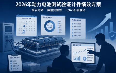 2026年动力电池测试验证计件绩效四维联动方案：报告时效、数据完整性与CNAS扣减框架