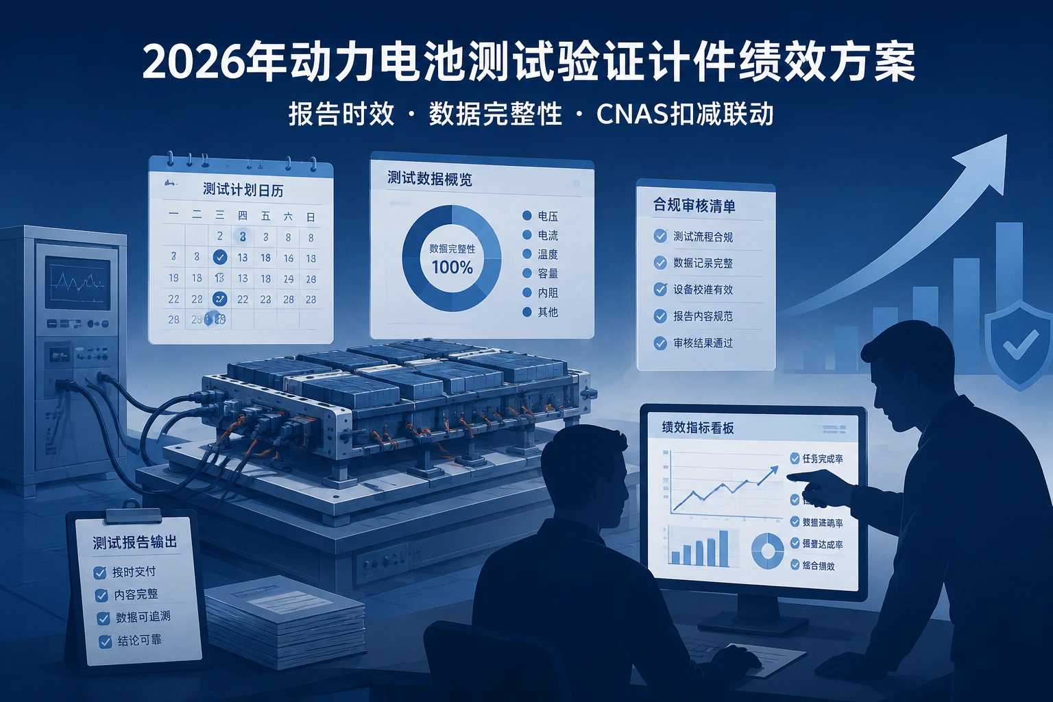2026年动力电池测试验证计件绩效方案：报告时效、数据完整性与CNAS扣减联动