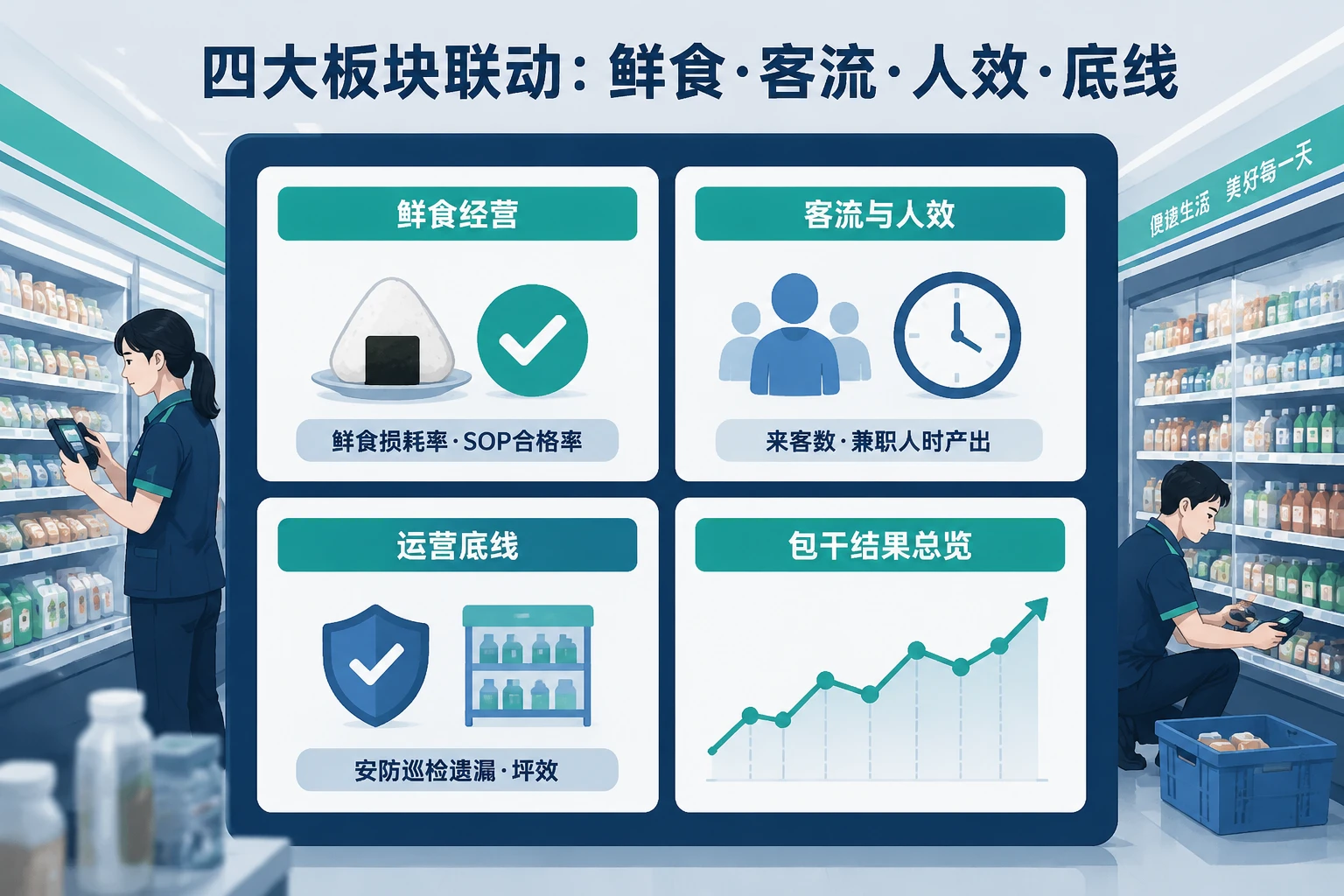 2026年连锁便利店店长经营包干模板:鲜食损耗率、来客数与兼职人时产出联动