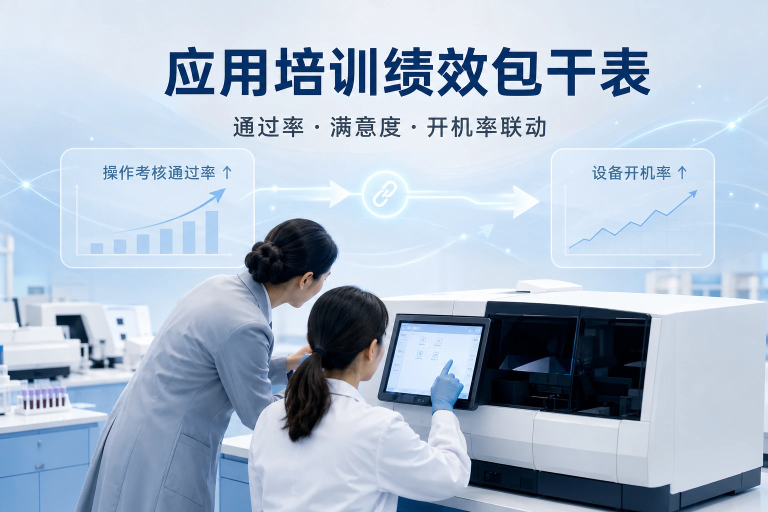 体外诊断应用培训绩效包干表：操作通过率、培训满意与设备开机率联动（2026年版）