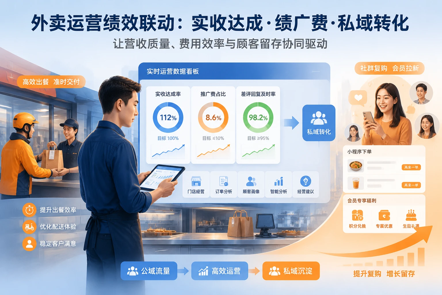连锁餐饮外卖运营绩效联动:实收达成率、推广费与私域转化(2026年版)