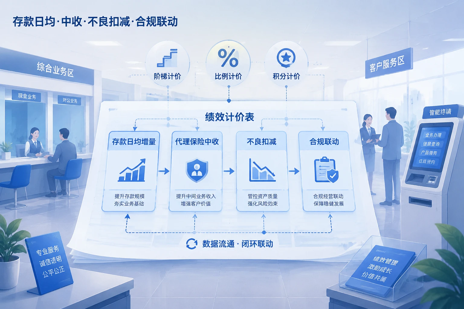 2026年个人客户经理计价绩效表：存款日均、中收、不良扣减与合规联动