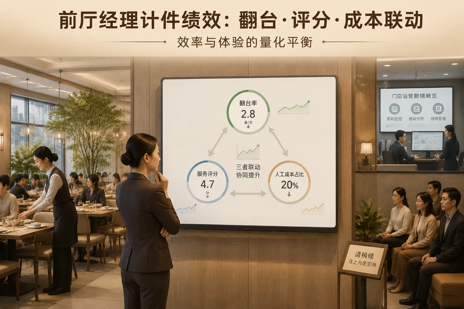2026年连锁正餐前厅经理计件表：翻台率、服务评分与人工成本联动