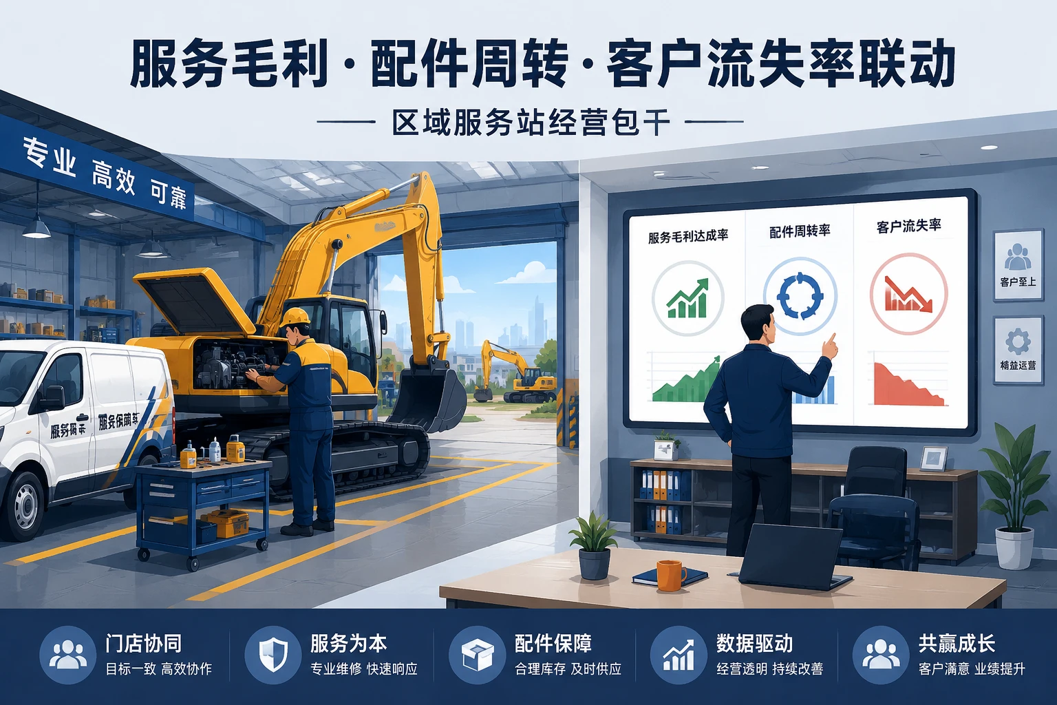 2026年区域服务站经营包干：服务毛利、配件周转与客户流失率联动