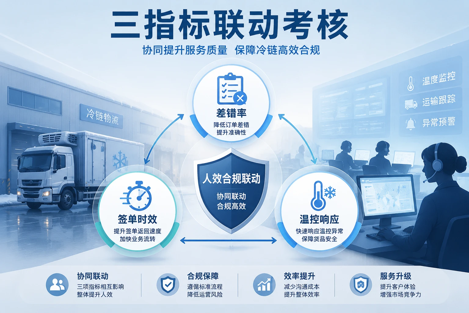 医药物流客服计件绩效表：差错率、签单时效与温控响应联动