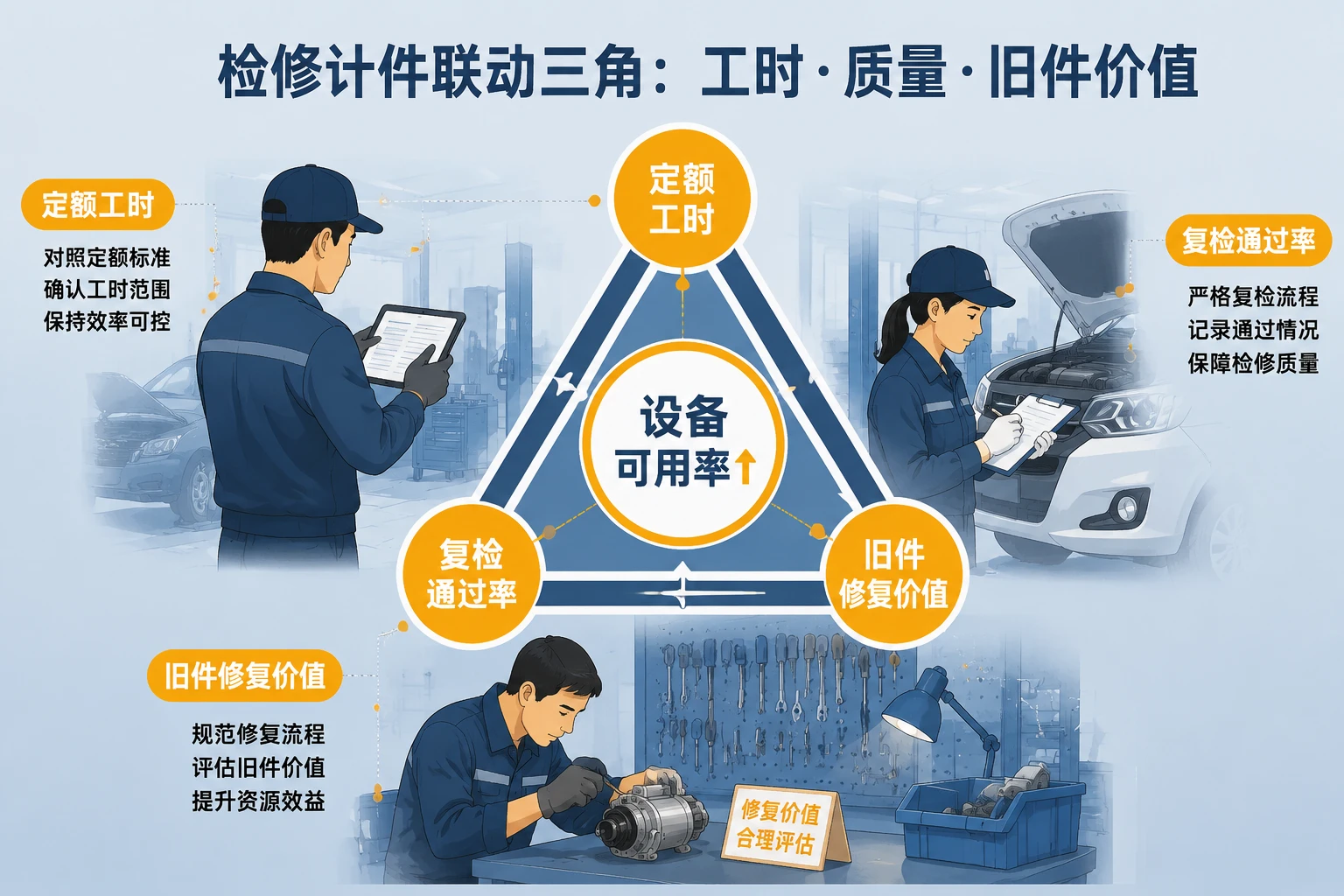 区域服务团队退场检修计件：定额工时、复检率与旧件修复联动（2026年版）