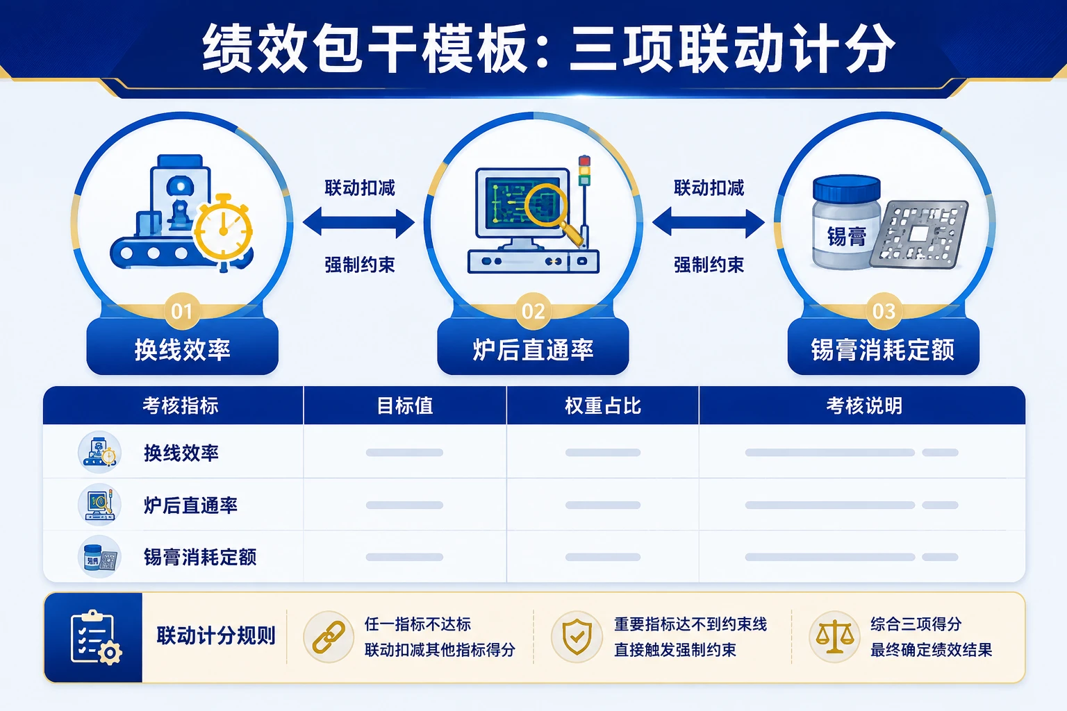 SMT班组长绩效包干：换线效率、炉后直通率与锡膏定额联动（2026年版）