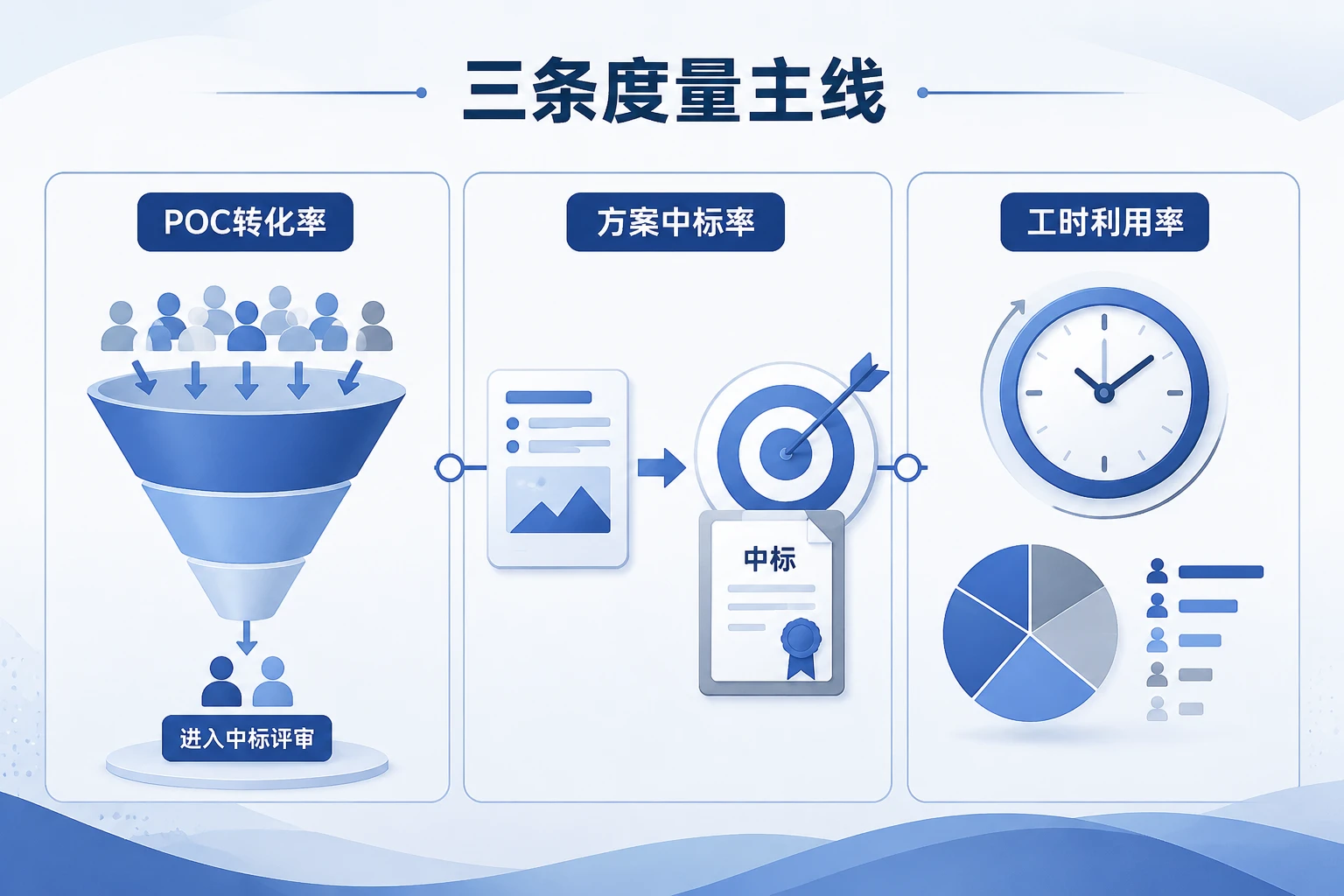 SaaS售前绩效度量:POC转化率、中标率与工时利用率联动