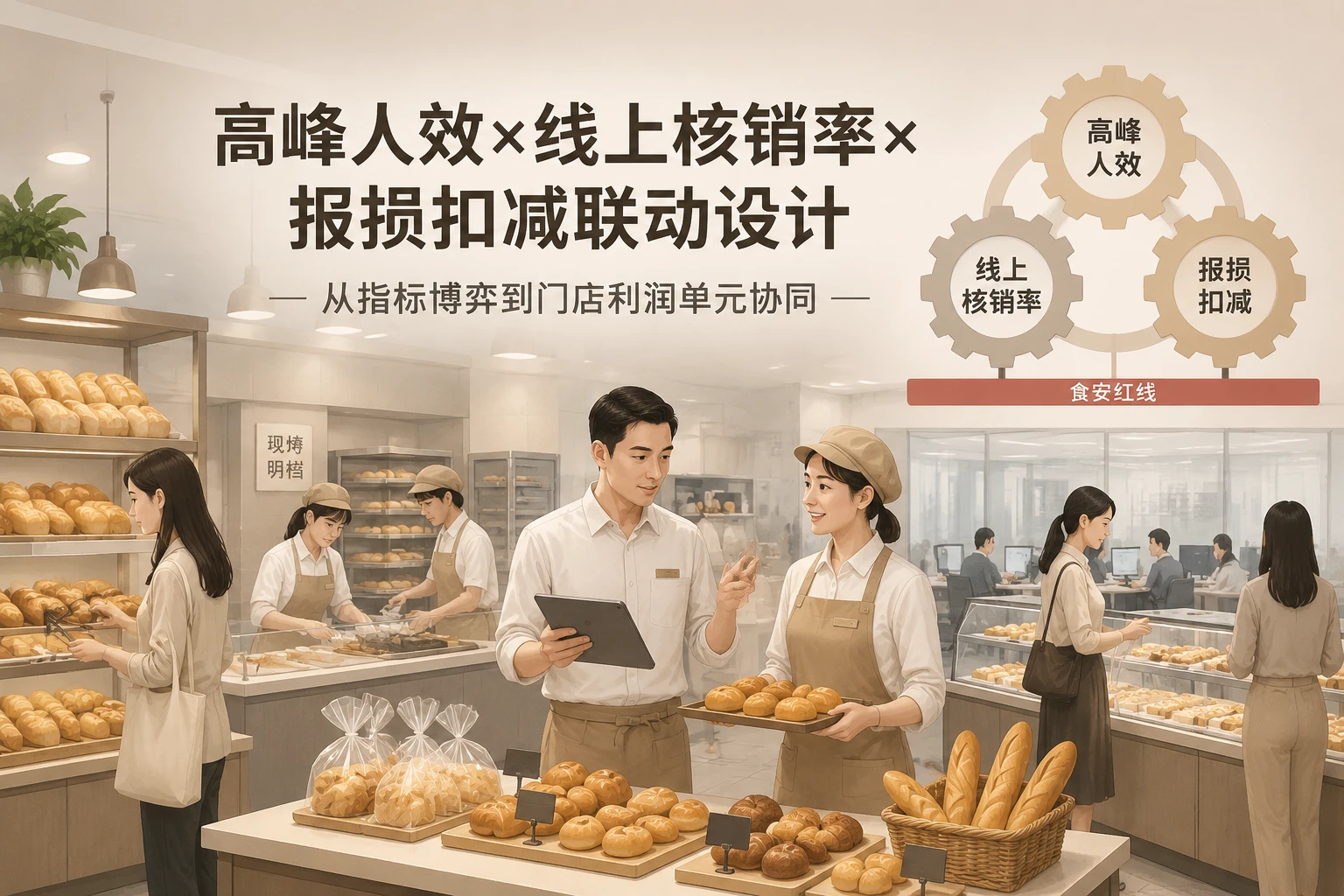 2026年连锁烘焙店长经营包干：高峰人效、线上核销率与报损扣减联动设计
