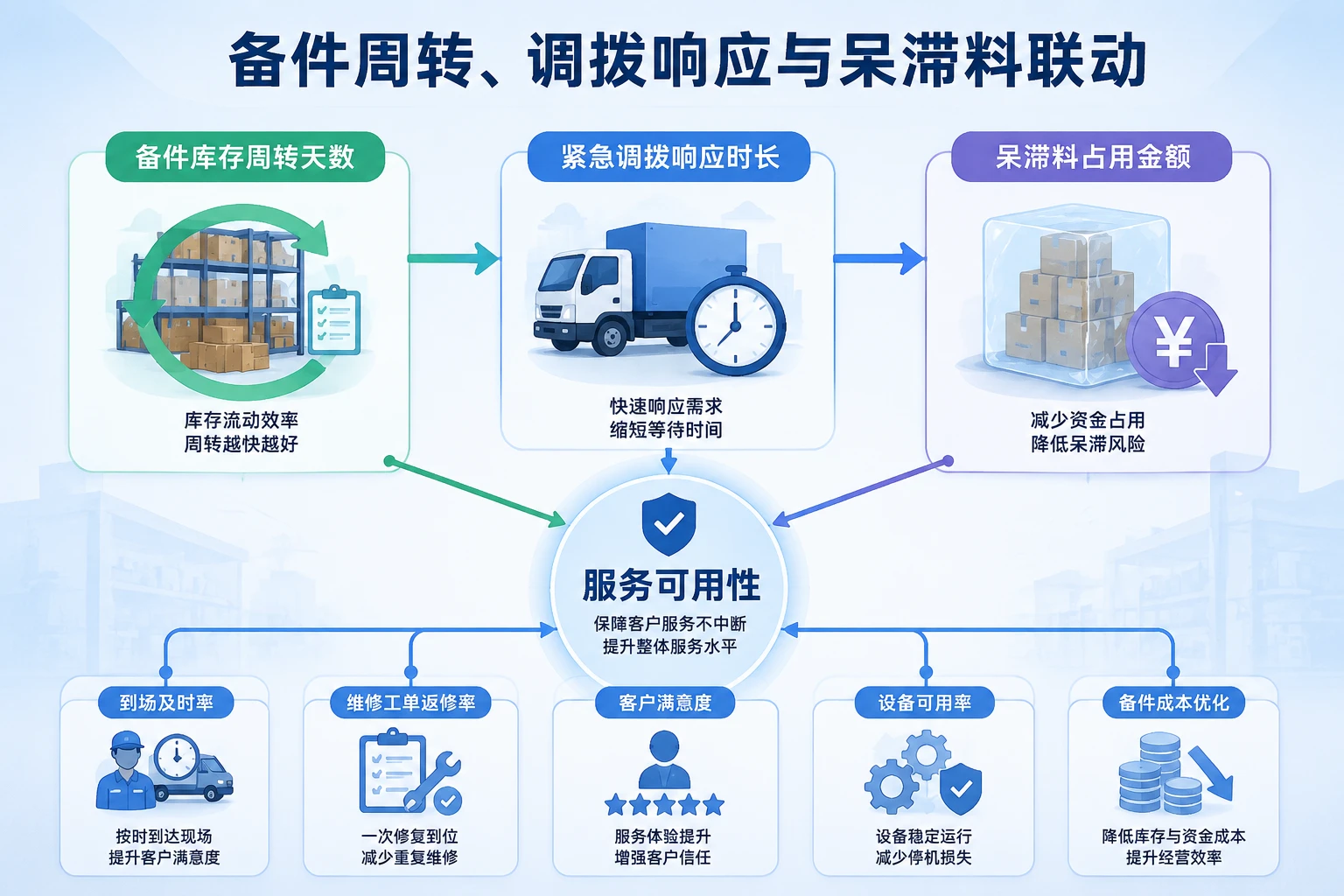 影像设备备件主管包干：周转天数、紧急调拨响应与呆滞料联动