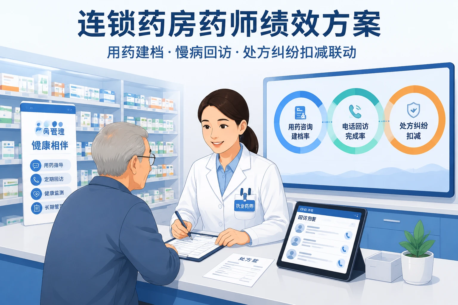 连锁药房药师绩效方案：用药建档、慢病回访与处方纠纷扣减联动（2026年版）