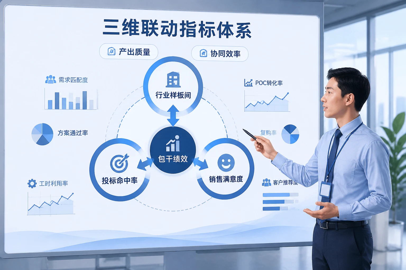 2026年解决方案经理绩效包干：样板间、中标率与销售满意度联动