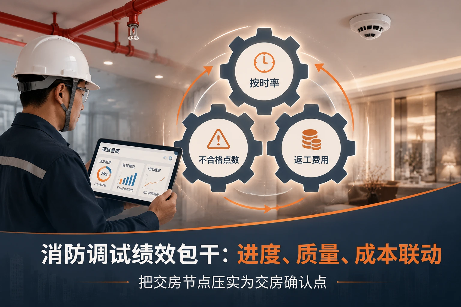 2026年精装修消防调试主管绩效包干：调试按时率、不合格点数与返工费用联动