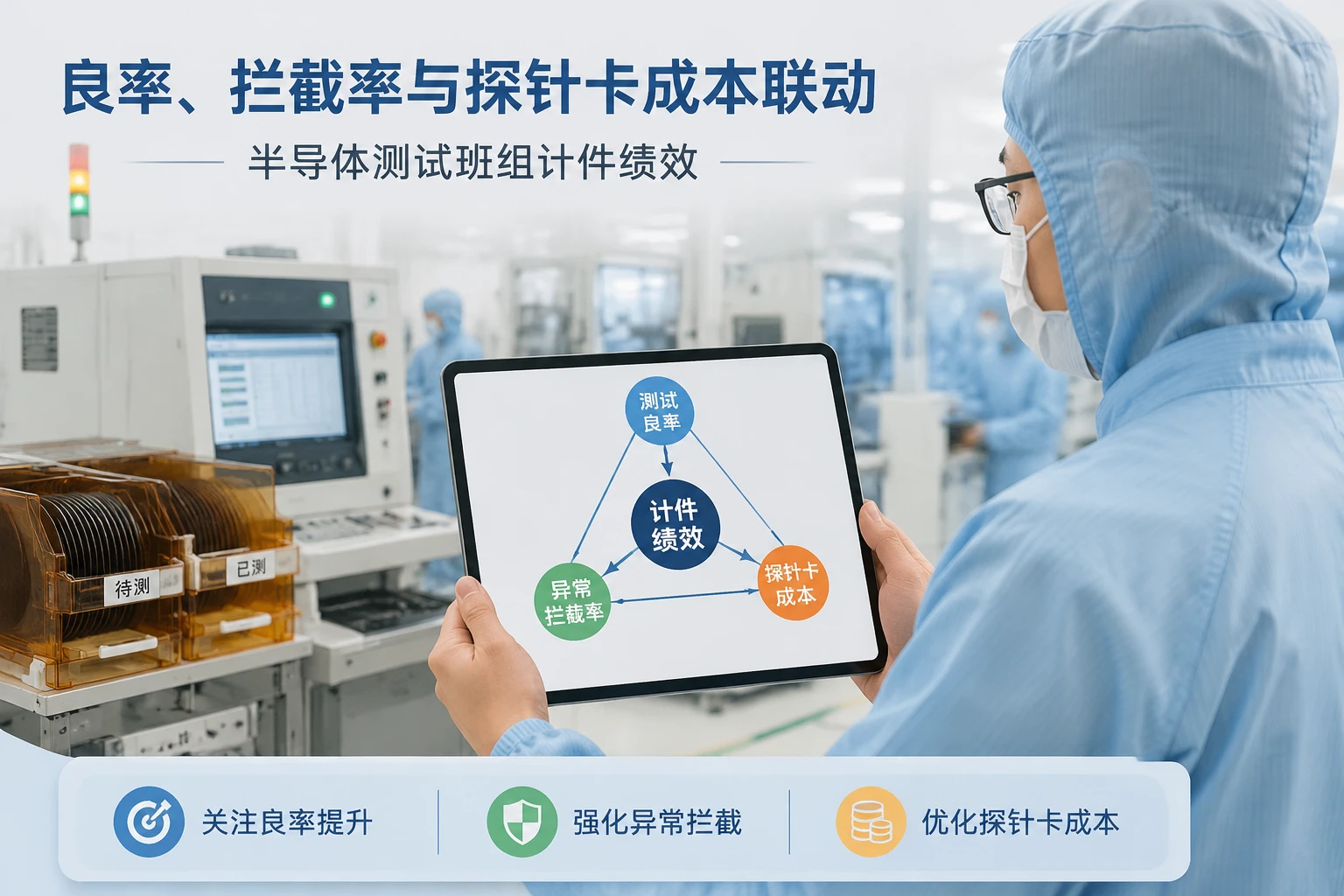 半导体测试班组计件绩效：良率、拦截率与探针卡成本联动