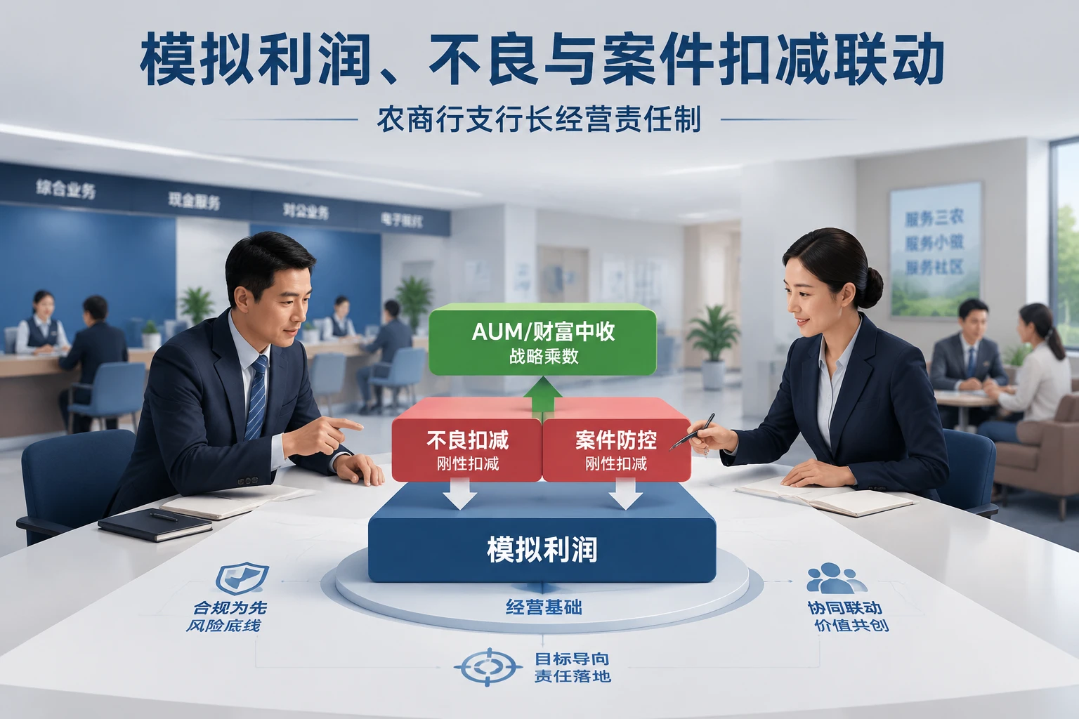 2026年农商行支行长经营考核:模拟利润、不良与案件扣减联动