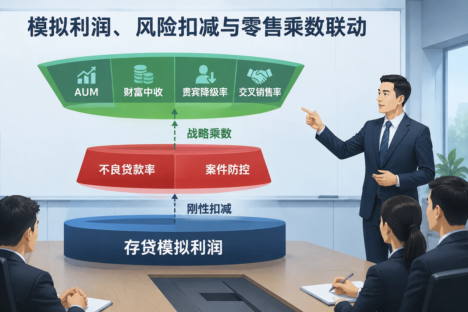 2026年农商行支行长经营考核:模拟利润、不良与案件扣减联动