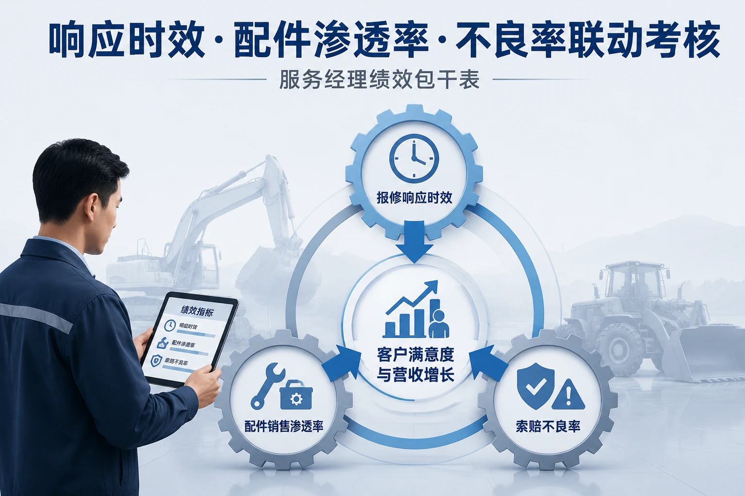 工程机械服务经理绩效包干表：响应时效、配件渗透率与不良率联动（2026年版）