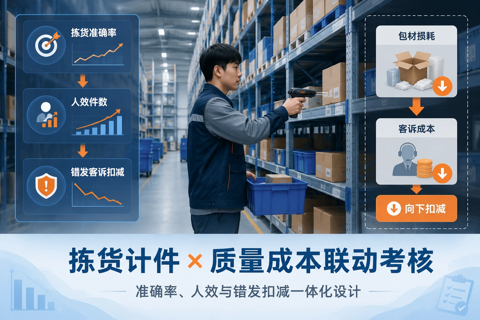 电商仓拣货班组计件绩效：准确率、人效与错发扣减联动（2026年版）