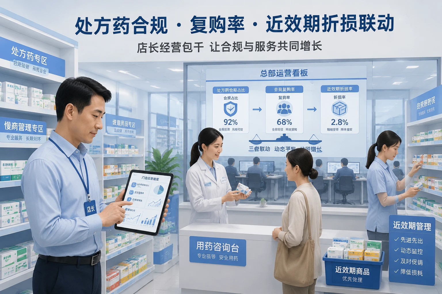 2026年连锁药店店长经营包干：处方药合规、复购率与近效期折损联动