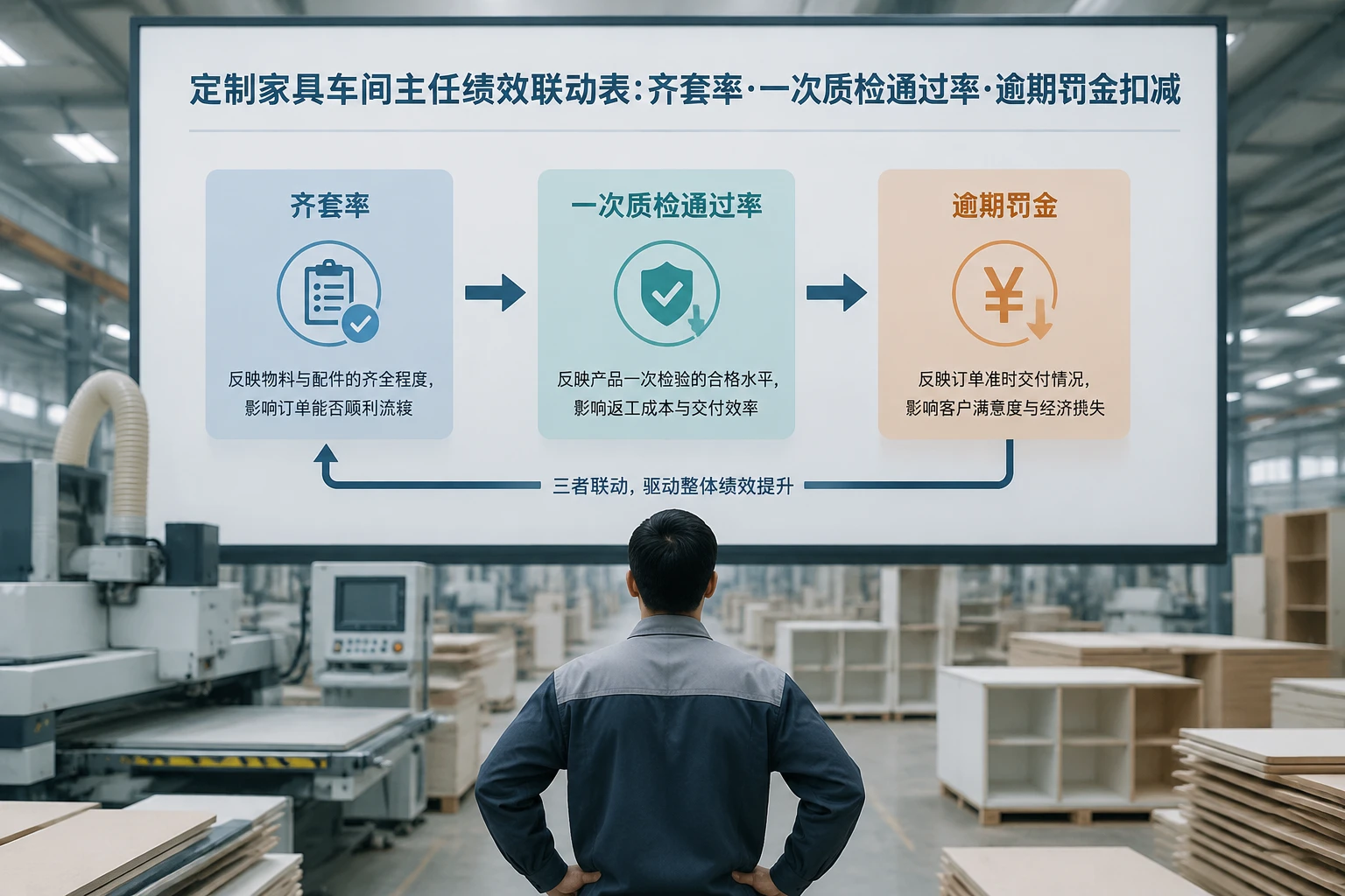 定制家具车间主任绩效联动表：齐套率、一次质检通过率与逾期罚金扣减（2026年版）