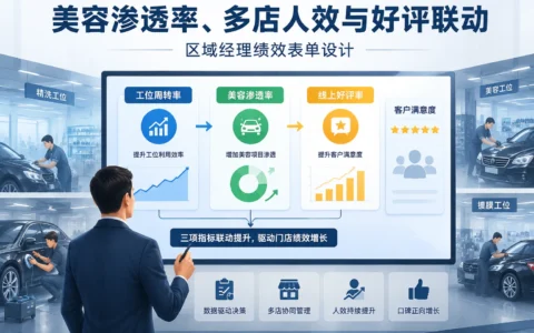 2026年区域经理绩效联动考核表：多店人效、美容渗透与线上好评率协同方案