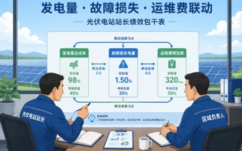 2026年光伏电站站长绩效包干表模板：发电量达成率、故障损失电量与运维费用联动考核方案