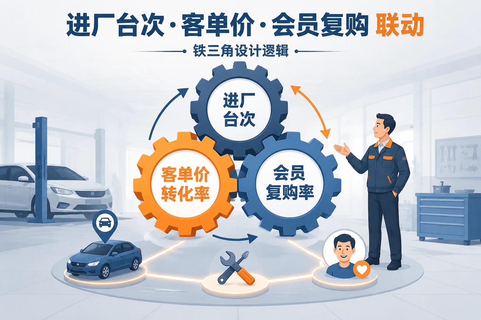 2026年汽车维修门店店长经营包干表：进厂台次、客单价与会员复购联动