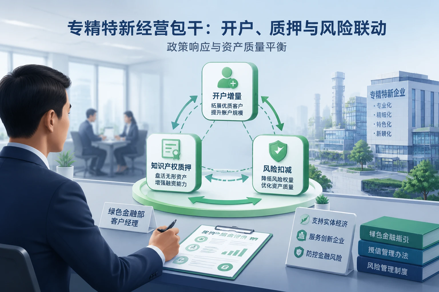 2026年绿色金融部专精特新包干：开户、知识产权质押与风险扣减联动