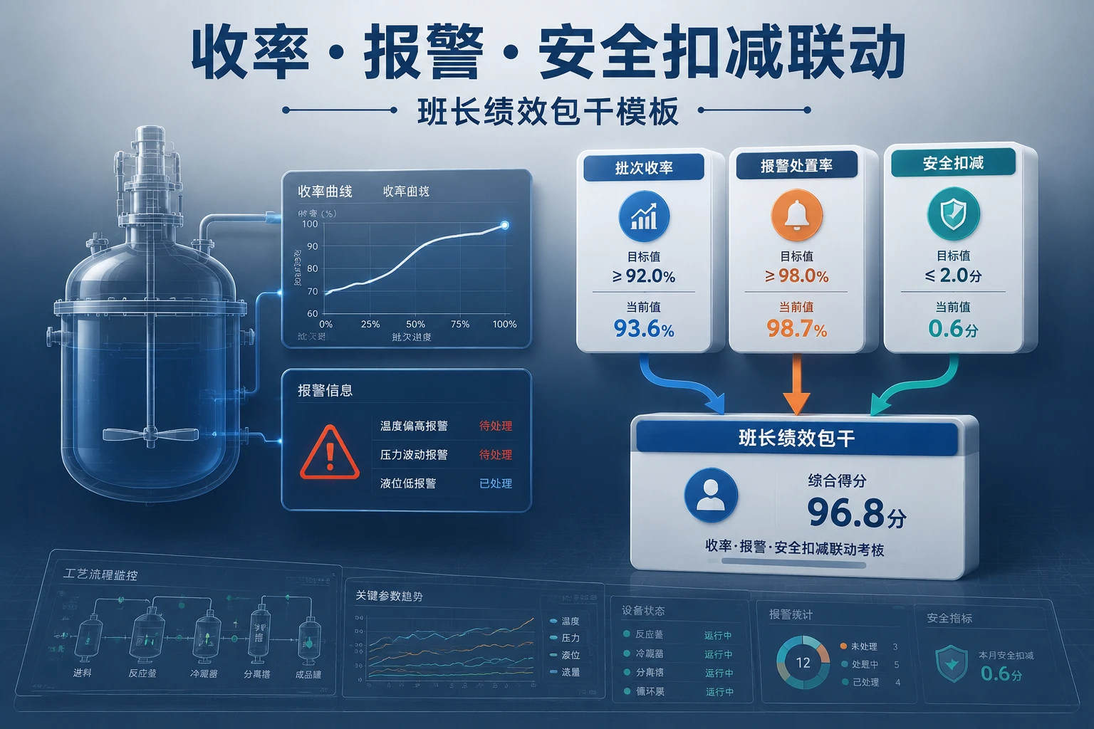 2026年精细化工班长绩效包干模板：收率、报警率与安全扣减联动