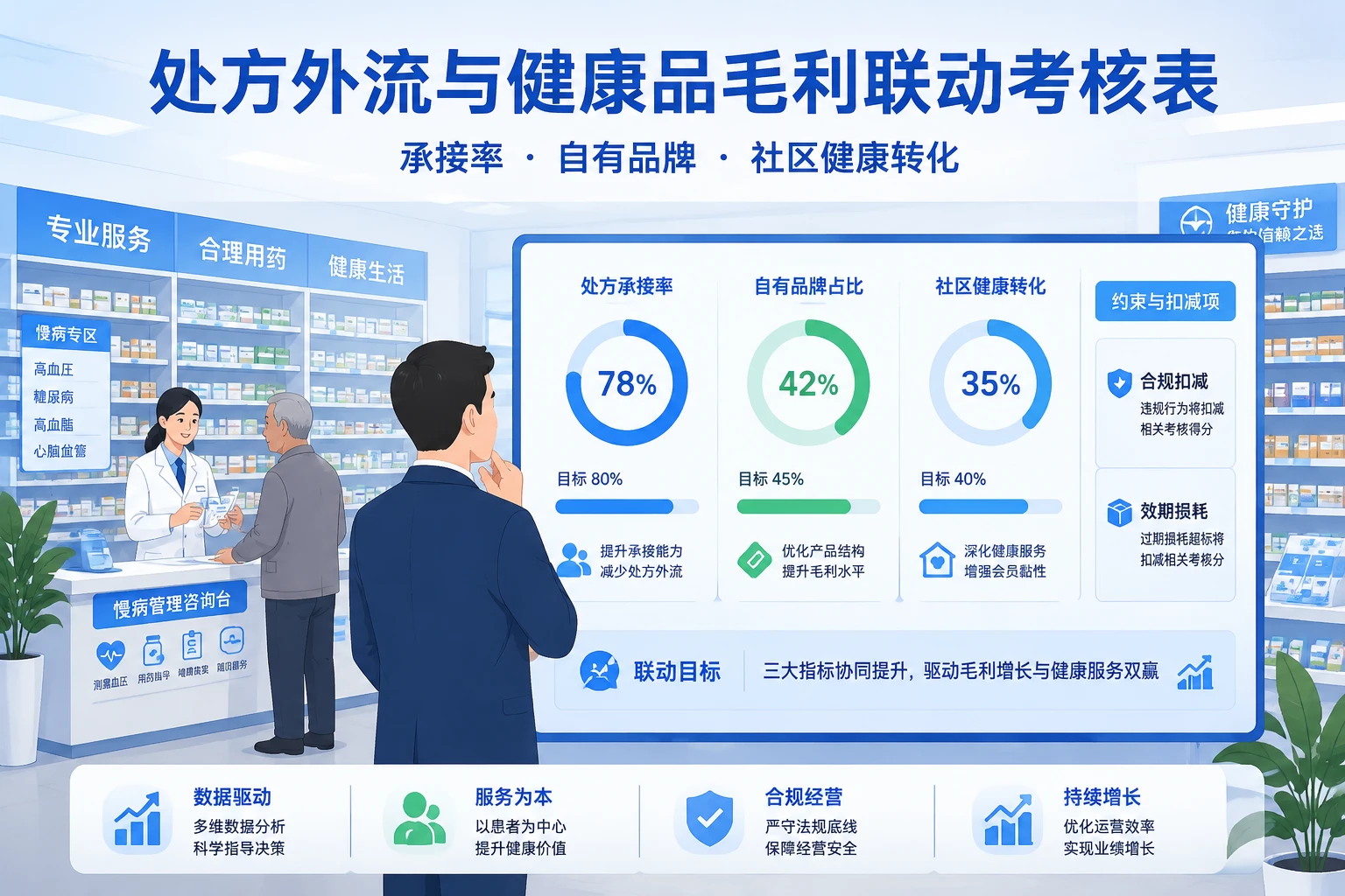 2026年连锁药房处方外流与健康品毛利联动考核表